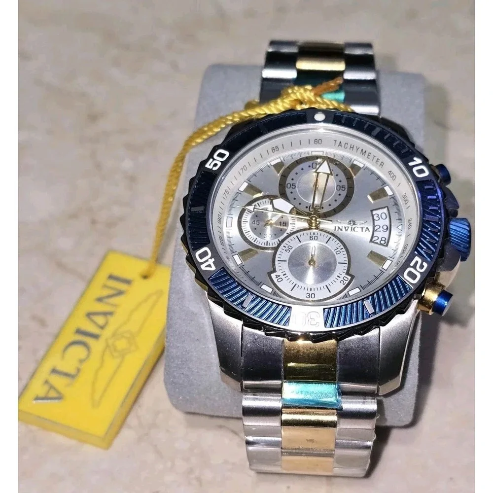 Invicta Men's Pro‎ Diver Chronograph Watch  18K Gold Plated Silver-Tone Dial